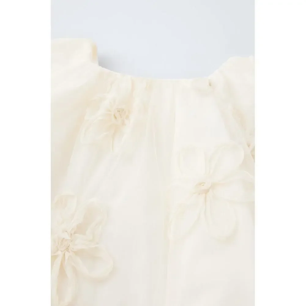 D FLOWER TULLE DRESS
